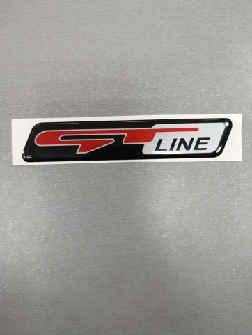 3D Наклейка силиконовая GT line (12х2.2 см) черная с серым и красным
