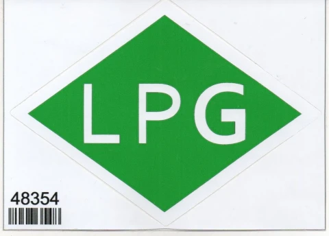 Наклейка вінілова LPG (15х11 см) для транспортних засобів, що працюють на зрідженому нафтовому газі