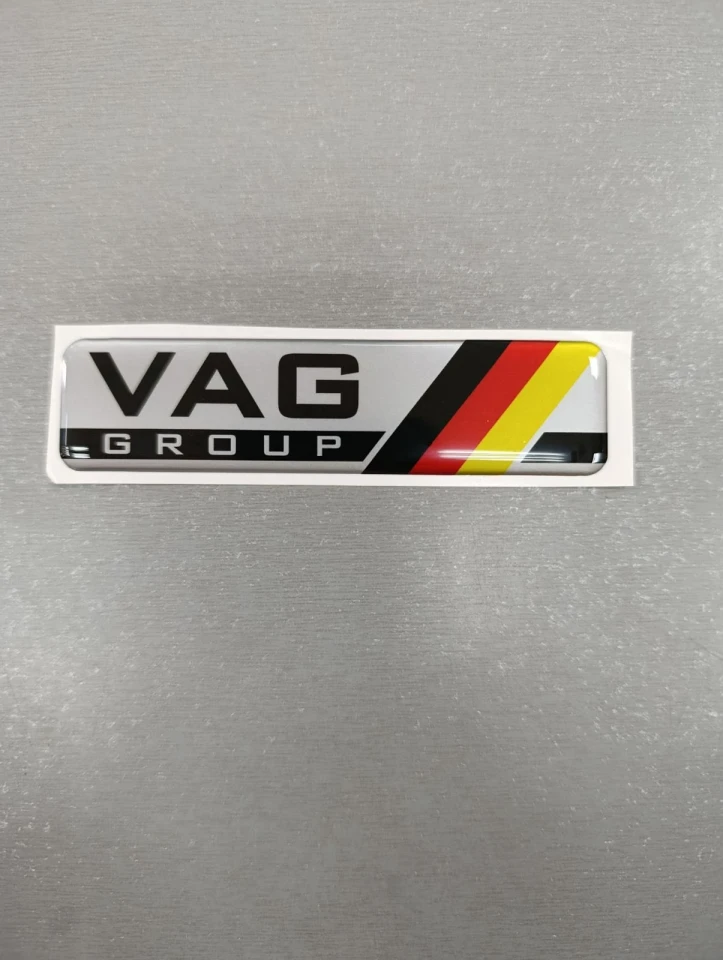 3D Наклейка силіконова VAG group (10х2.5 см) срібло з прапором Німеччини