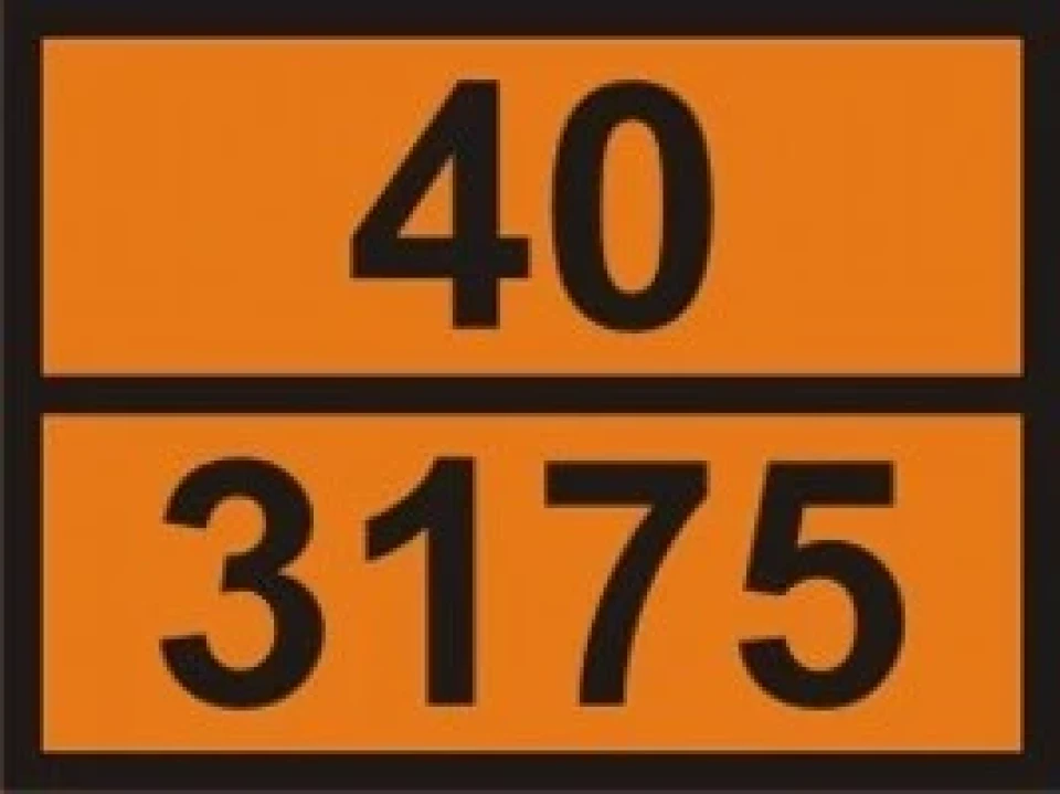 Наклейка вінілова Інформаційна таблиця небезпечного вантажу 40-3175 (40х30 см) помаранчева ADR