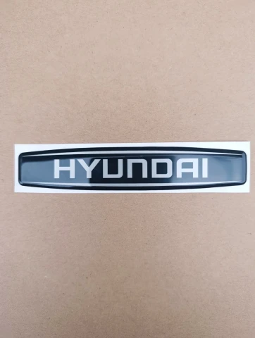3D Наклейка силіконова HYUNDAI (12х2,2 см) чорний-сріблястий