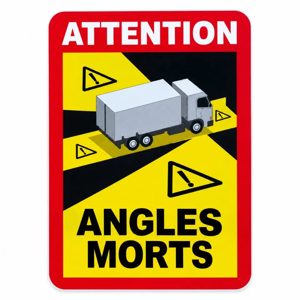 Наклейка виниловая Слепая зона (Angles Morts) (25х17см)