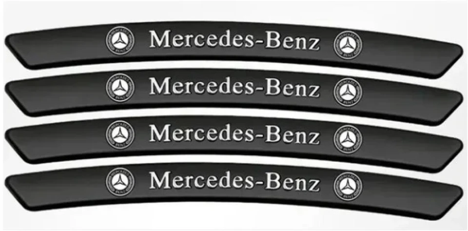Емблема обода колеса MERCEDES-BENZ (на скотчі) 4шт алюміній чорні